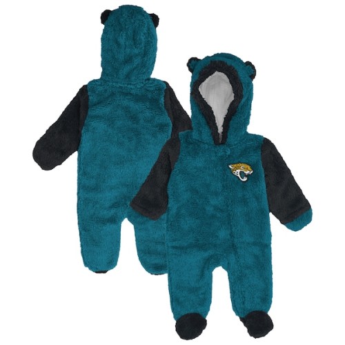 Newborn Jacksonville Jaguars  Outerstuff Teal Teddy Fleece Bunting Full-Zip Sleeper