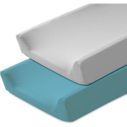 Changing Pad Cover (2-Pack) for Baby Girls Boys, Soft Fitted Diaper Changing Table Covers, Nursery Sheets Liner