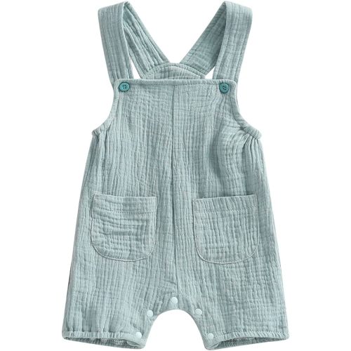 MoZiKQin Infant Baby Girl Boy Cotton Linen Romper Sleeveless Cute Print Bodysuit Jumpsuit Playsuit Summer Outfit Clothes