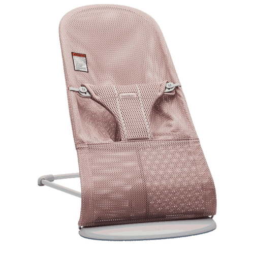 BabyBjorn Bouncer Bliss, Light gray frame, Mesh, Dusty pink