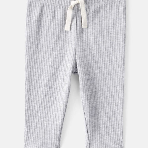 Heather Baby Girl Knit Pull-On Pants - Grey | Carter’s Oshkosh Canada