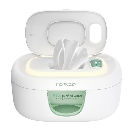 Momcozy Baby Wipe Warmer, Innovative Spring Design, Large Capacity Wipes Dispenser, Fast and Even Heating, 4 Modes of Temperature Heating Control, with Night Light