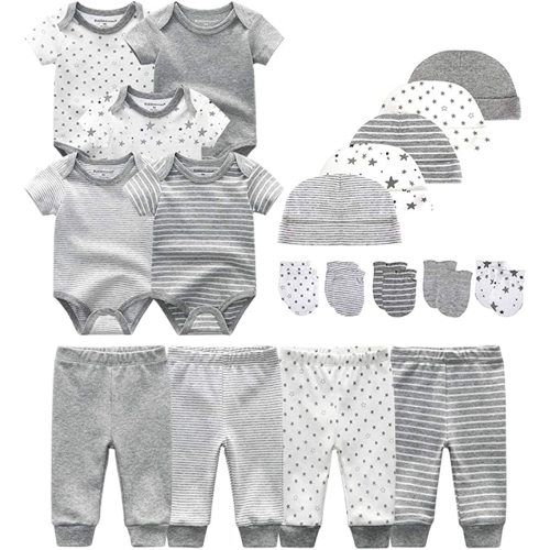 Layette Essentials Hats Mittens Onesies 19-Piece 9-12mo