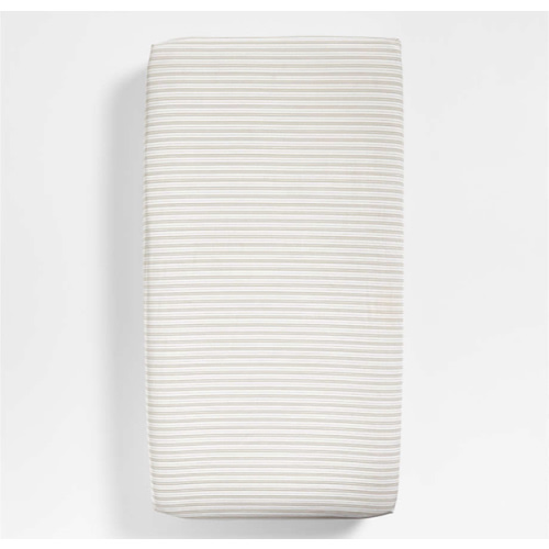 Frenchie Natural Taupe 100% Organic Cotton Baby Crib Fitted Sheet by Leanne Ford