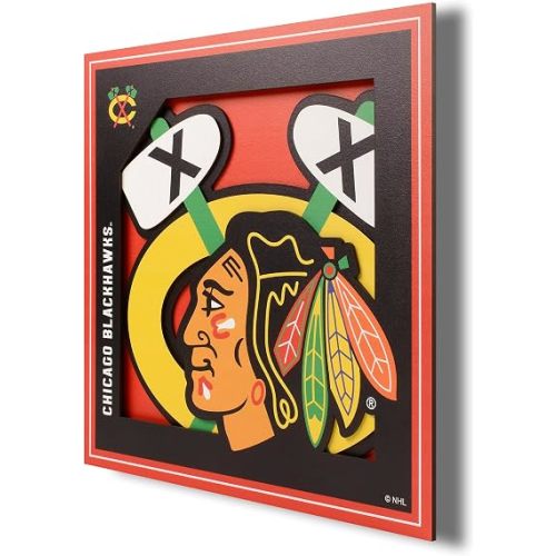 YouTheFan NHL Officially-Licensed 3D Logo Series Wall Art - Made of Multiple Layers - Ready to Hang on wall - Bold Design, Perfect Fan Gift