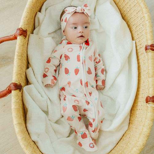 Zip-Up Footie Pajama - Strawberry