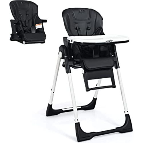 INFANS 4 in 1 High Chair–Booster Seat, Convertible Highchair w/Adjustable Height and Recline,Removable Tray,DetachableCushion, Installation-Free,Simple Fold for Baby, Infant& Toddler