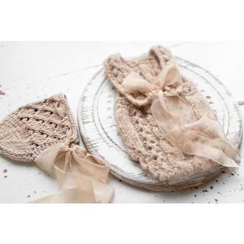 Knitted romper & bonnet,Newborn Photography Prop Set,Newborn photography outfit,Newborn girl photoshoot outfit,Newborn prop,Baby shower gift