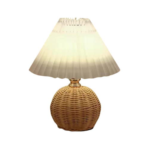 Small Wicker Lamp Wicker Table Lamp Pleated Lampshade USB Vintage Bedside Lamp Farmhouse Lamps for Decoration for Kitchen Counter - Walmart.ca