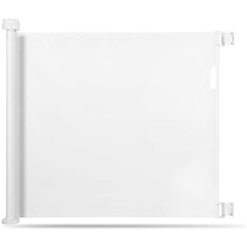 Retractable Baby Gate, Momcozy Mesh Safety Gate for Babies and Pets, Extra Wide Safety Baby Gate 33.7" Tall, Extends to 55" Wide, Pet Dog Gate for doorways, Stairs, Hallways, Indoor/Outdoor (White)