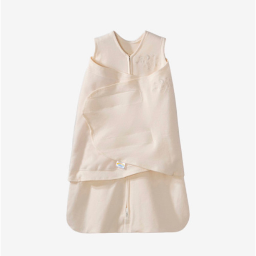 HALO 100% Cotton Sleepsack Swaddle, 3-Way Adjustable Wearable Blanket, TOG 1.5, Cream, Small