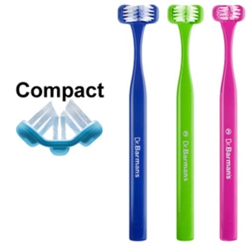 Dr. Barman's Triple head toothbrush cleans 3 surfaces simultaneously!