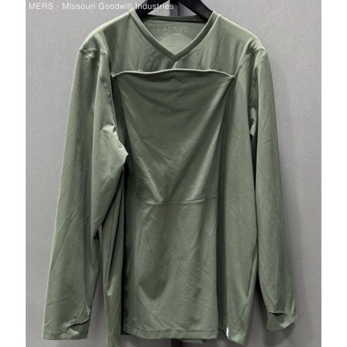 Lalabu Dad Shirt Men's Size 2X Green Baby Carrying Top Long Sleeve V-Neck