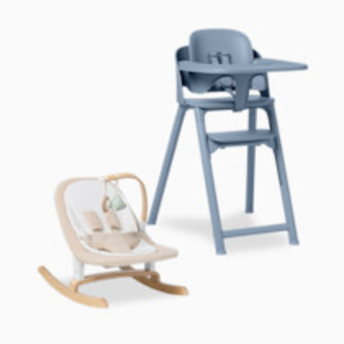 Lalo 7-in-1 High Chair + Newborn Rocker Bundle - Slate