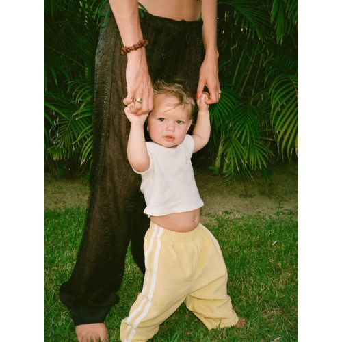 twin stripe terry pant | limoncello