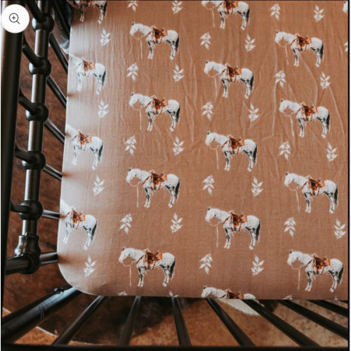 Almond Ranch Horse Bamboo Muslin Crib Sheet – Cowkid Clothing Company