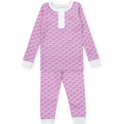 Alden Girls' Pajama Pant Set - African Elephants Pink