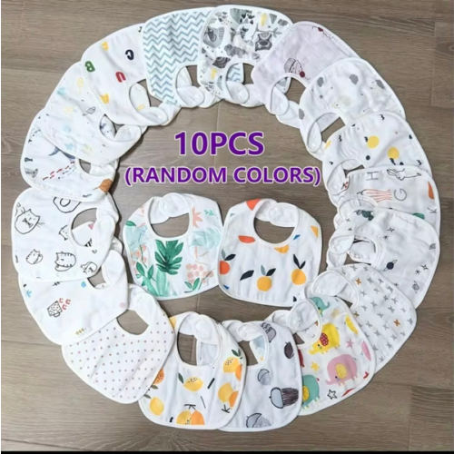 10pcs/Set Children's Muslin Bibs, Baby Drool Towels, Cute Design For Girls And Boys (Random Floral Patterns) | SHEIN USA