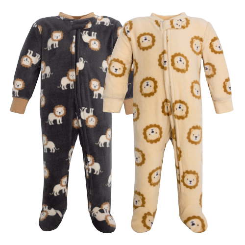 Hudson Baby Infant Boys Fleece Sleep and Play, Brave Lion, 0-3 Months