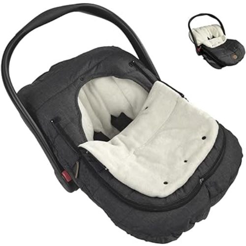 Car Seat Cover+Carseat Bunting Bag Intergrated into 1,Waterproof Anti-Cold Winter Bassinet Stroller Car seat Sleeping Bag for Infant,0-12M