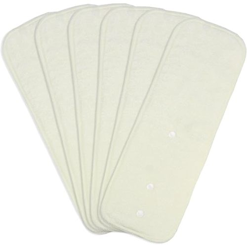 Mama Koala 4-Layer Natural and Microfiber Cloth Diaper Inserts, Adjustable and Reusable for Any Baby Cloth Diaper(6 Pack)