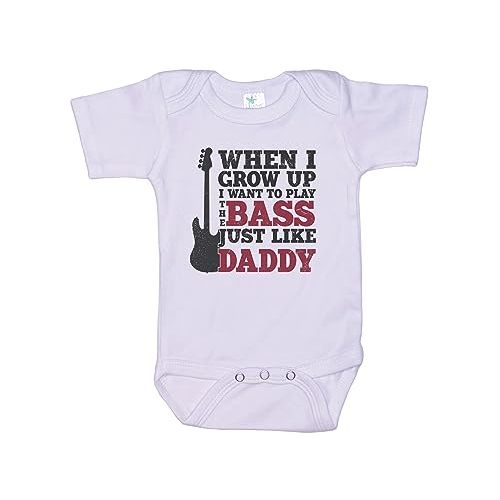 When I Grow Up I Want To Play The Bass Just Like Daddy/Super Soft Bodysuit/Baby Guitar Onesie