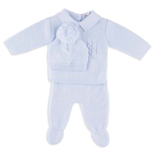 Mark Charles Blue 3-Piece Knit Set