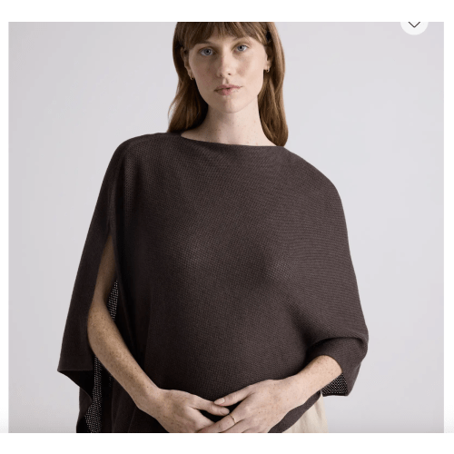Lightweight Cotton Cashmere Nursing Shawl in Mocha Heather