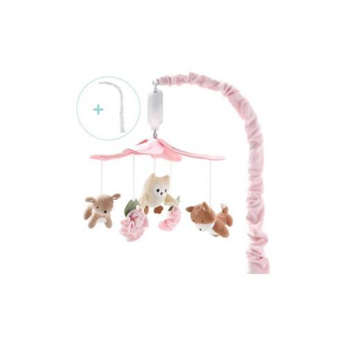 The Peanutshell Baby Musical Crib Mobile Little Forest Girl Design 0y - Pink