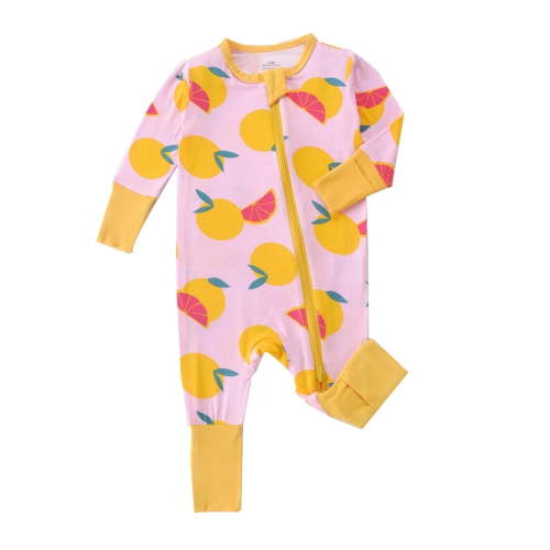 Bellafa Baby Girl's Sleeper PJs, Bamboo Viscose Soft One-Piece Footie, Diagonal Zip Up Jumpsuit, Dinasuar Prints Snug Fit Pajamas