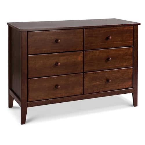 Carter's by daVinci Morgan 6-Drawer Baby Dresser - GREENGUARD Certified - Wooden Double Chest of Drawers for Kids, Boys & Girls - Easy to Assemble Dresser for Bedroom, Nursery, Living Room - Espresso
