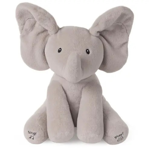 Animated Flappy The Elephant Plush, Singing Stuffed Animal Baby Toy for Ages 0 and Up, Gray, 12"
