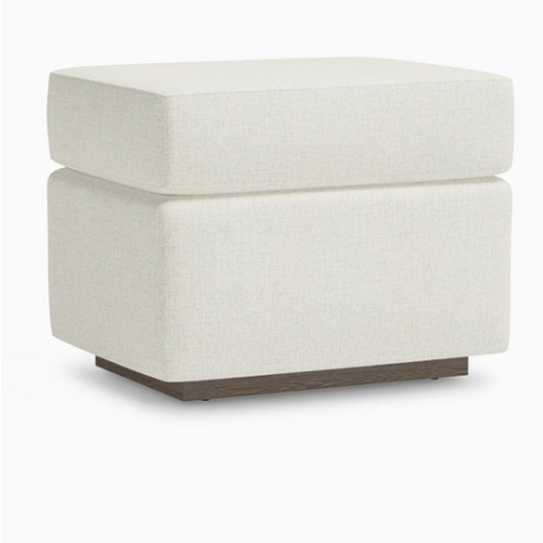 Merced Ottoman Performance Basketweave Slub Ivory