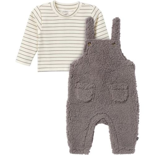 Modern Moments™ by Gerber Baby Boys' 2-Pack Microplush Overall, Medium Gray