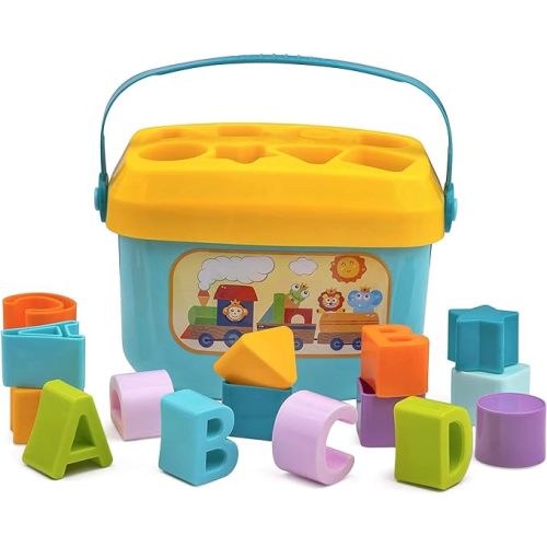 Playkidz Shape Sorter Baby and Toddler Toy, ABC and Shape Pieces, Sorting Shape Game, Developmental Toy for Children 18 Months+