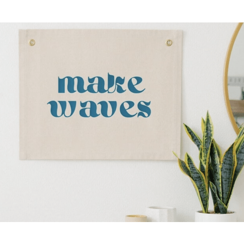 Make Waves Wall Decor, Canvas Wall Flag, Surf Nursery