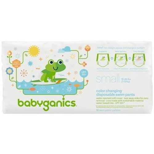 Babyganics Color Changing Disposable Swim Diapers, Small