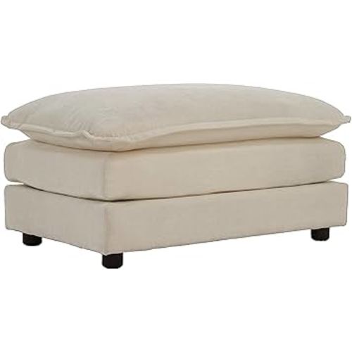 mikibama Chenille Upholstered Couches Ottoman for Modular Sectional Sofa, Light Coffee