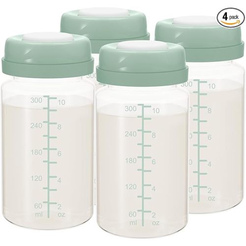 Milk Storage Bottle, Compatible with Momcozy Breast Milk Cooler, Also Compatible with Spectra S1 S2, Motif Luna Pumps, 4PCS