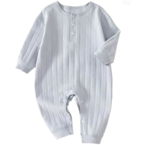 Unisex Newborn Baby Jumpsuit Pure Cotton Long Sleeve Baby Outfit Soft Comfortable Baby Clothes for Boys and Girls