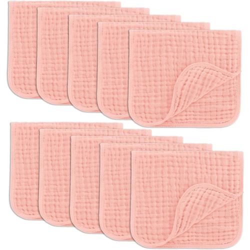 Comfy Cubs Muslin Burp Cloths 20" x 10", Pack of 10 - Large, 6-Layer, Ultra Absorbent 100% Cotton for Baby Drool and Messes - Soft, Safe & Gentle Baby Burp Cloths for Boys & Girls - Lace