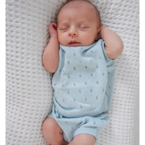 Luna + Luca Pointelle Set - Sky Blue