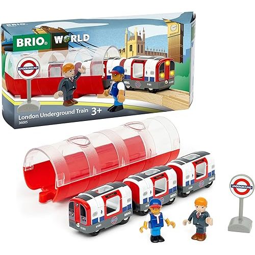BRIO World – 36085 Trains of The World: London Underground Train | Train Engine Accessory, Fits Any BRIO Train Set for Kids Age 3 Years and Up