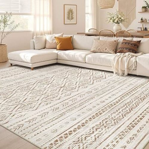 Nakagishi Boho 5x7 Area Rug Living Room Rugs Machine Washable Brown