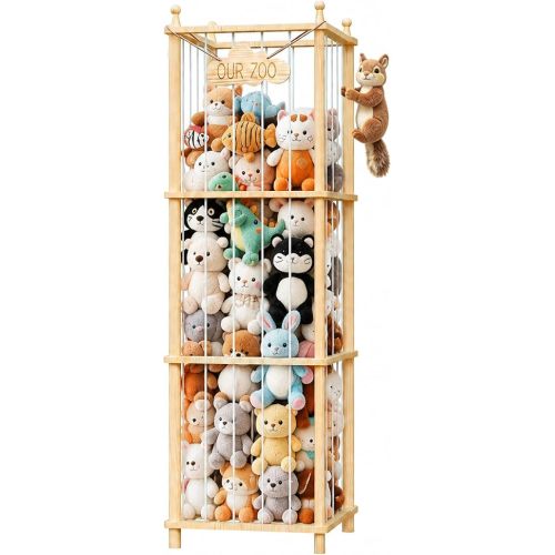 Stuffed Animal Storage, 54" Toy Organizer Tower, Anti-Tip Design