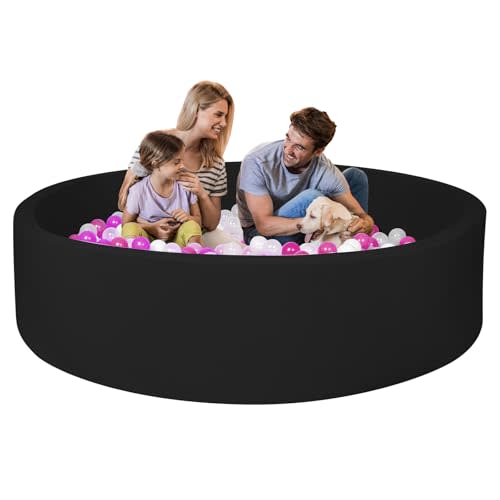 Foam Ball Pit for Kid, Kids Soft Ball Pit,Kiddie Balls PoolIdeal Gift Toys for Children, 47 Inch,Black