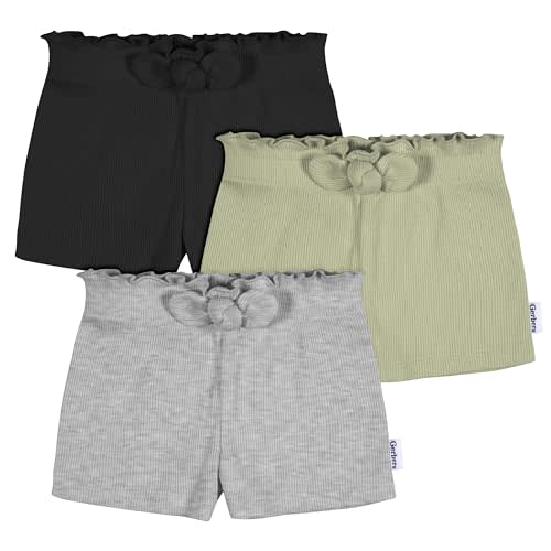 Gerber Baby-Girls Toddler 3-Pack Pull-on Knit Shorts