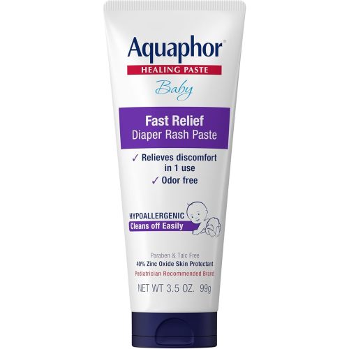 Aquaphor Baby Diaper Rash Paste with Zinc Oxide, Talc Free, 3.5 OZ