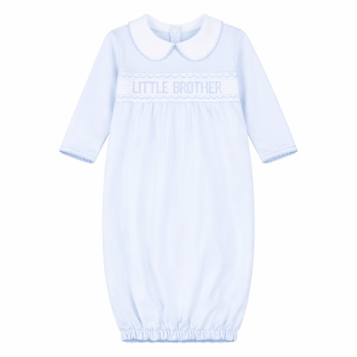 Little Brother Smocked Pleated Gown