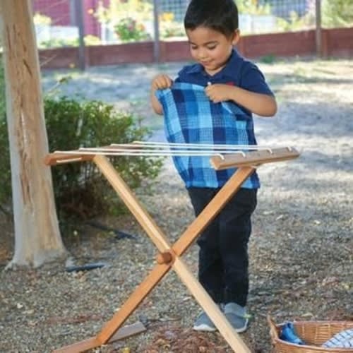 Hardwood Clothesline Stand - Montessori Services